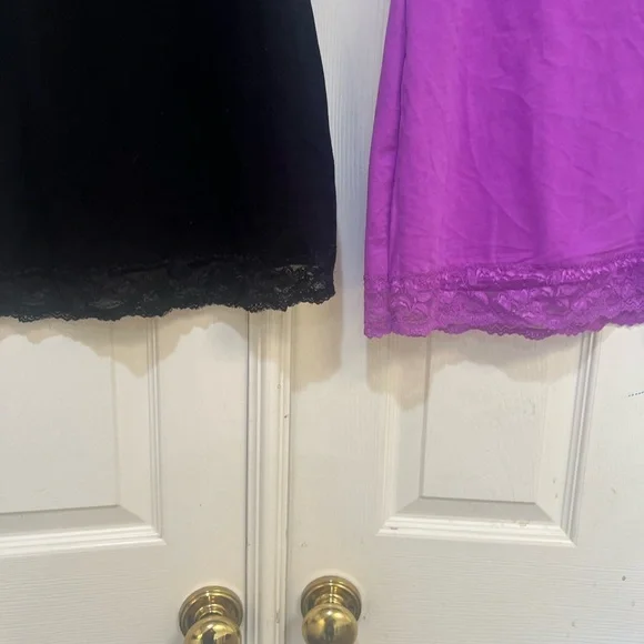 2 set purple black sexy adjustable cami Stretchy lace tunic tank top sz M Y2K - Picture 9 of 12